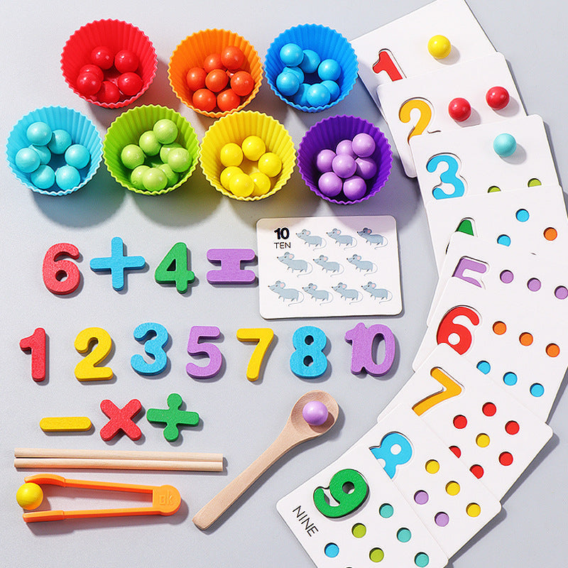 Montessori Wooden Bead Sorting Game | Eco-Friendly, Interactive Learning Tool for Early Childhood Development