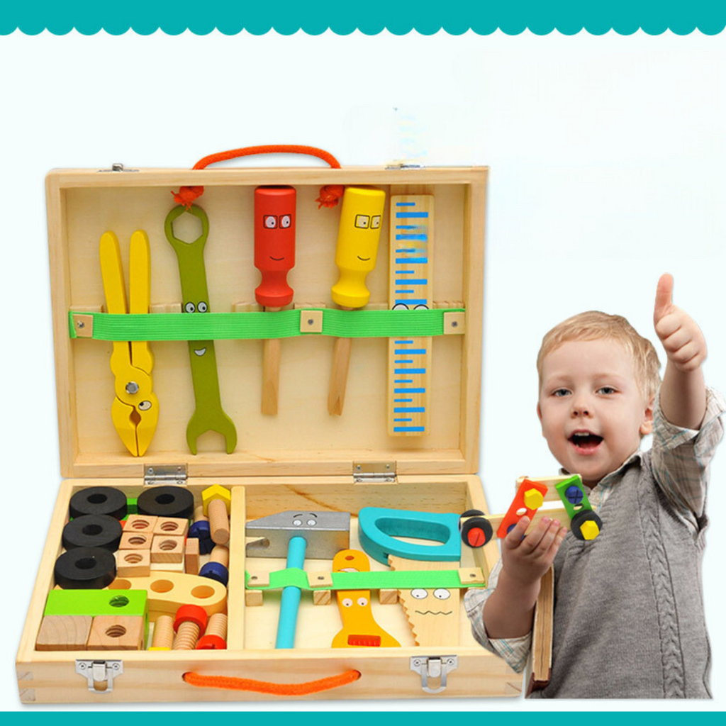 Montessori Wooden Toolbox | Eco-Friendly, Skill-Building Construction Set for Creative Play and Motor Skill Development