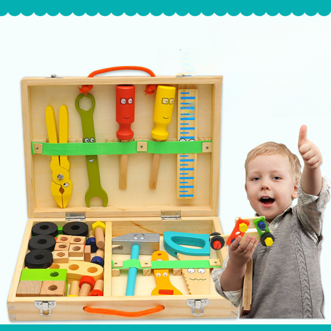 Montessori Wooden Toolbox | Eco-Friendly, Skill-Building Construction Set for Creative Play and Motor Skill Development