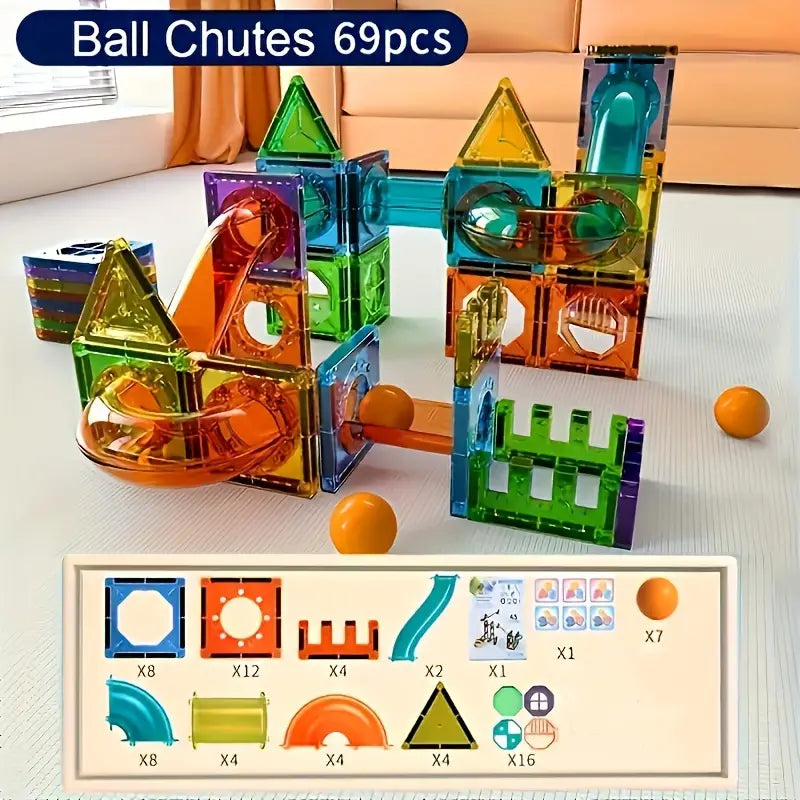 Magnetic Building Blocks Set | LED Lighting & STEM Toy for Creative Track Design and Problem Solving Skills