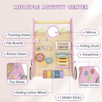 Wooden Baby Walker | 10-in-1 Activity Center with Adjustable Speed & Storage for Toddlers' First Steps and Motor Skill Development