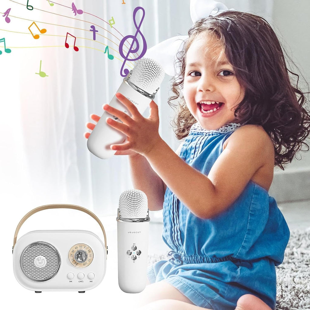 Portable Karaoke System for Kids | Dual Microphones, Bluetooth & Fun Voice Effects for Family Gatherings and Parties