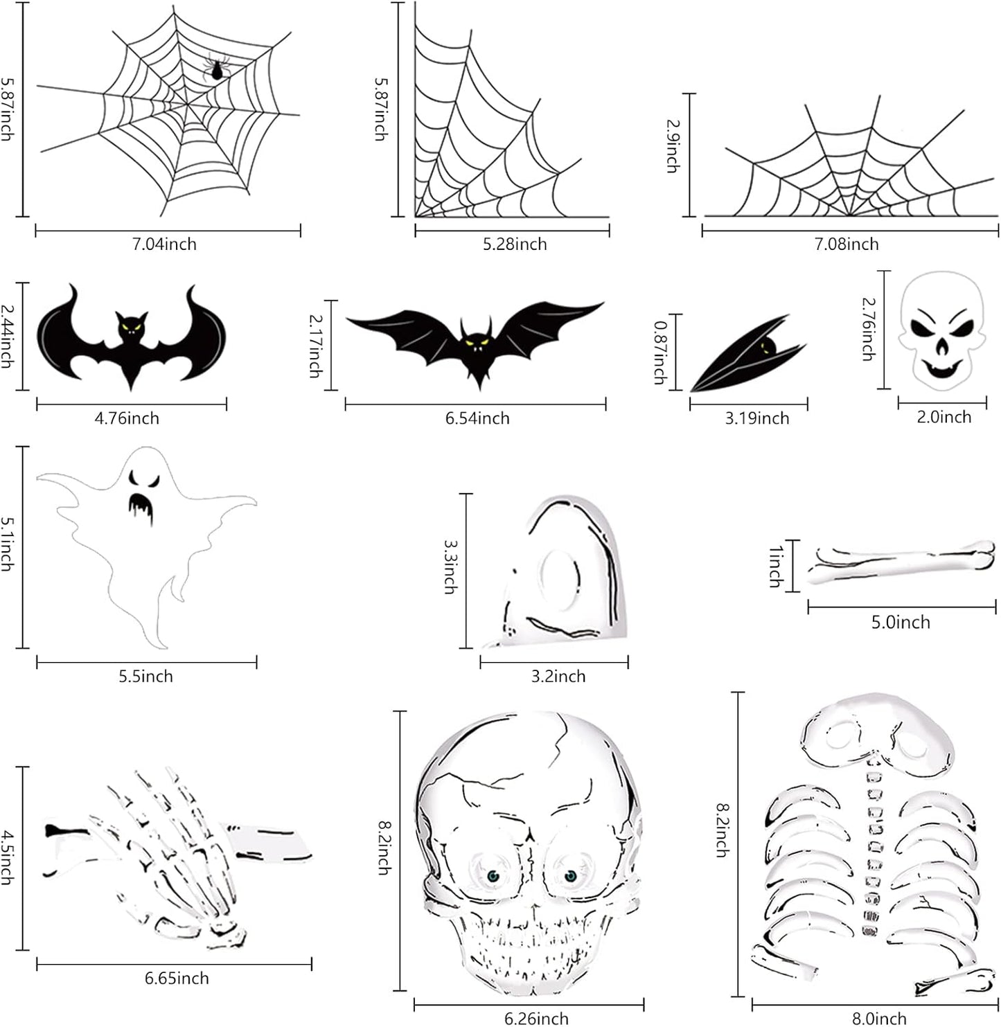 Halloween Window Clings Decor | Double-Sided, Removable Stickers for Indoor Party Decorations & Home Halloween Decor