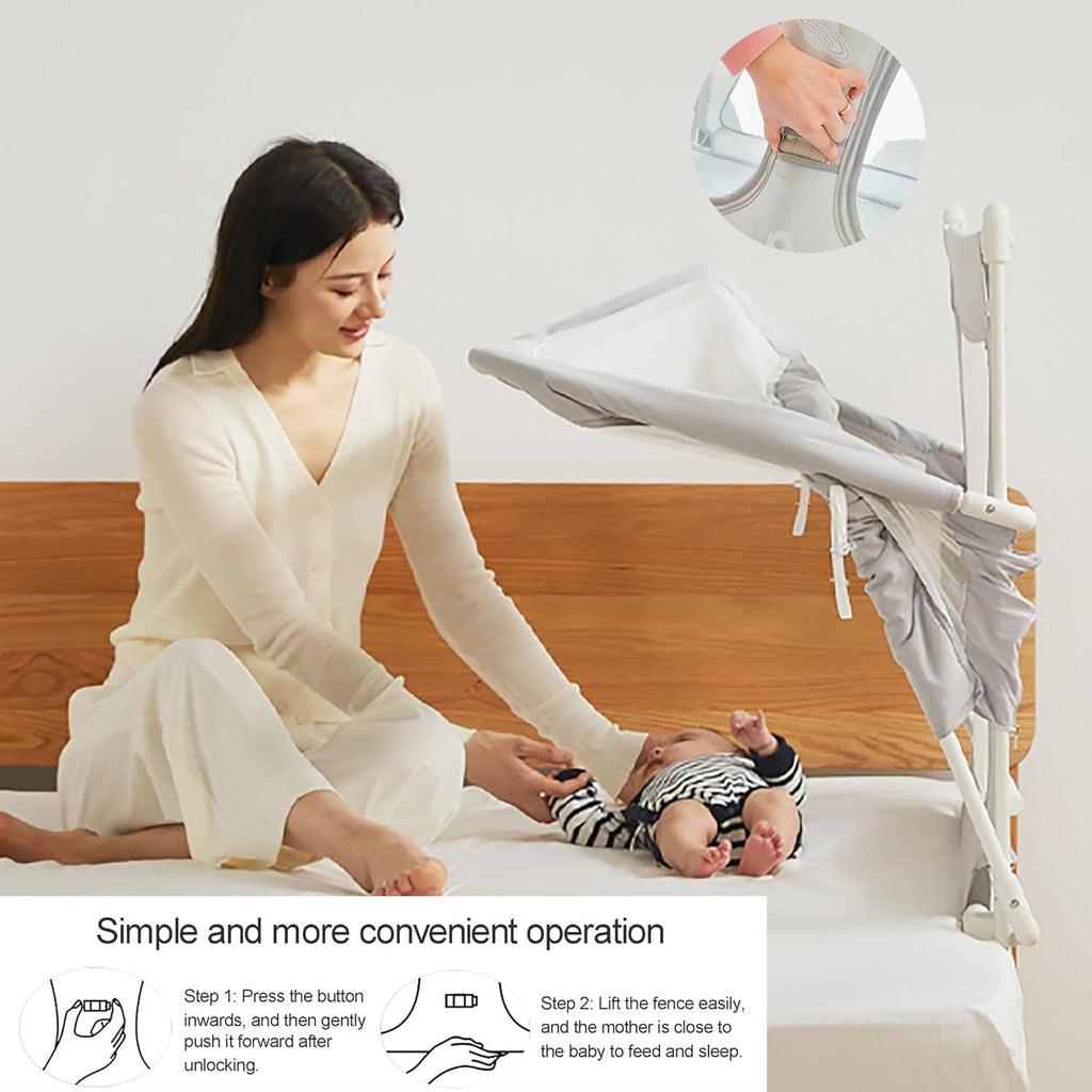Baby Liftable Protective Side Bed | 3 in 1 Design, Portable Bed Rail for Safe Sleep at Home & Travel