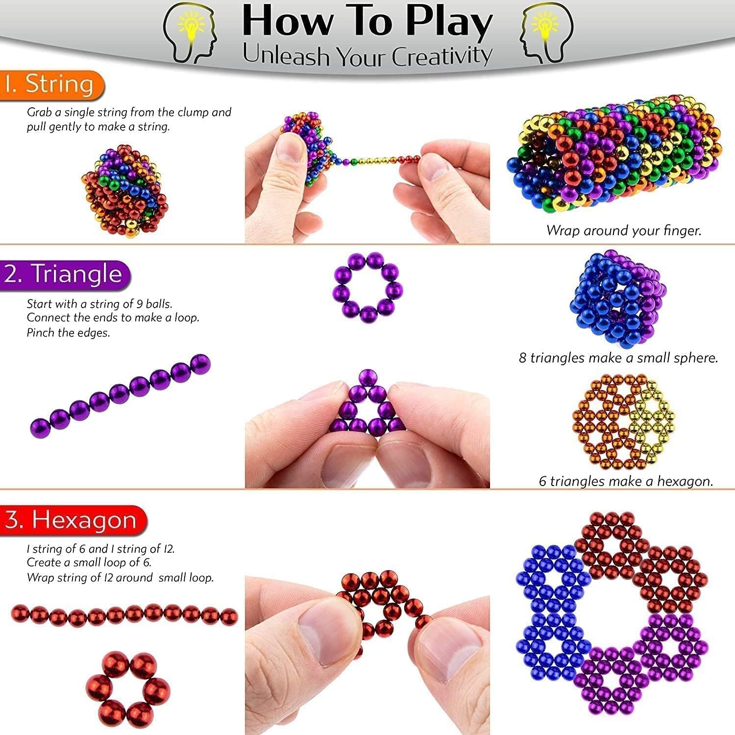 Rainbow Magnetic Play Balls | Safe, Durable & Educational Toy for Creative Development and Fine Motor Skills