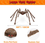 Halloween Spider Web Lights | 23FT with 350 LED, 6.6FT Giant Spider & 8 Modes for Outdoor Haunted House Decor