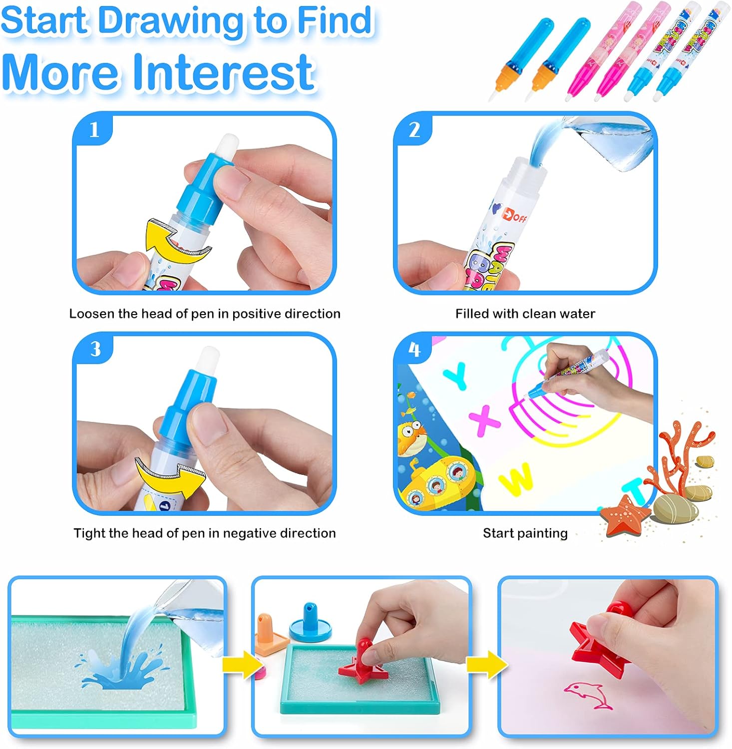 Magic Drawing Doodle Mat | Non-Toxic, Foldable & Ideal Arts and Crafts for two year olds