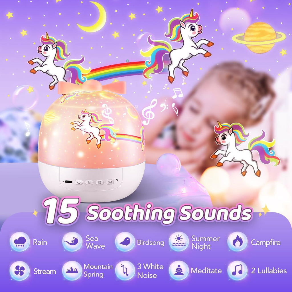 2-in-1 Children's Night Light Projector | Soothing Ocean Projections & Soft Lighting for Peaceful Sleep