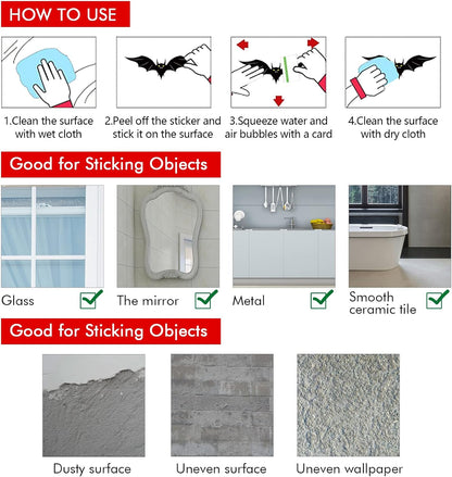 Halloween Window Clings Decor | Double-Sided, Removable Stickers for Indoor Party Decorations & Home Halloween Decor