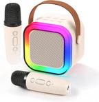Mini Karaoke Machine for Kids | Portable Bluetooth Speaker with Voice Changing Effects & LED Lights for Ages 3-12