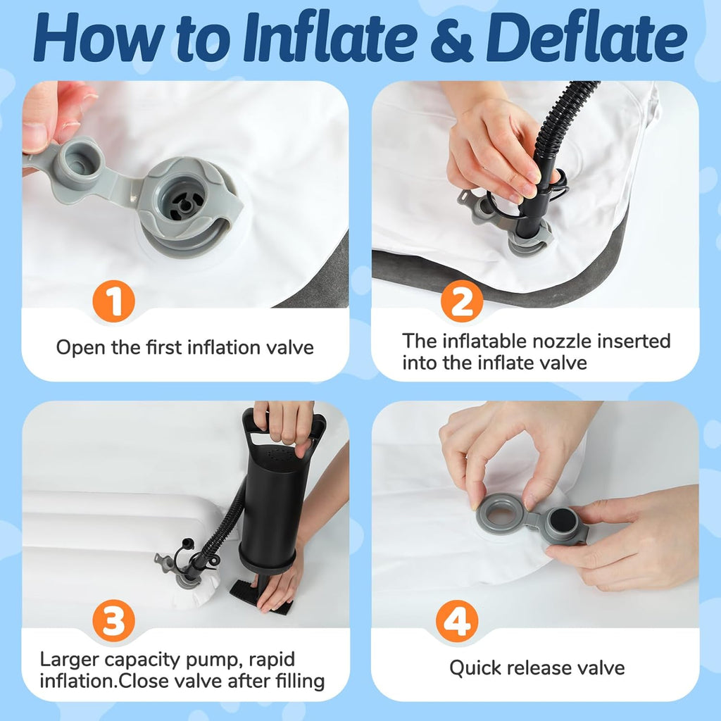 Blow Up Plane Bed Kids Air Mattress | Lightweight, Quick-Inflating & Ideal for Travel on Airplanes and Cars