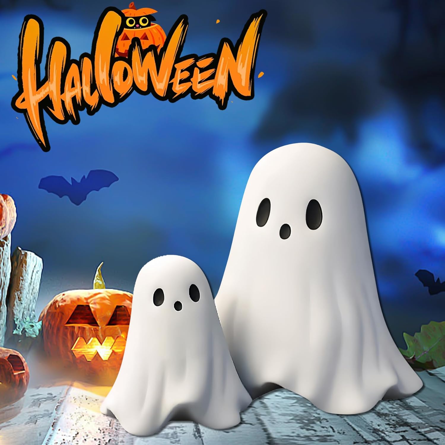 Halloween Ghost Figurine | Cute, Whimsical Decor for Tabletop Home Decoration and Unique Gifts