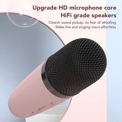 Girls Karaoke Machine – Bluetooth Speaker with Wireless Microphone in Rose