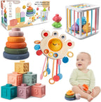 Montessori Baby Sensory Toys Set | 4-in-1 Educational, Safe & Engaging for Early Development and Cognitive Skills