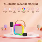 Mini Karaoke Machine for Kids | Portable Bluetooth Speaker with Voice Changing Effects & LED Lights for Ages 3-12