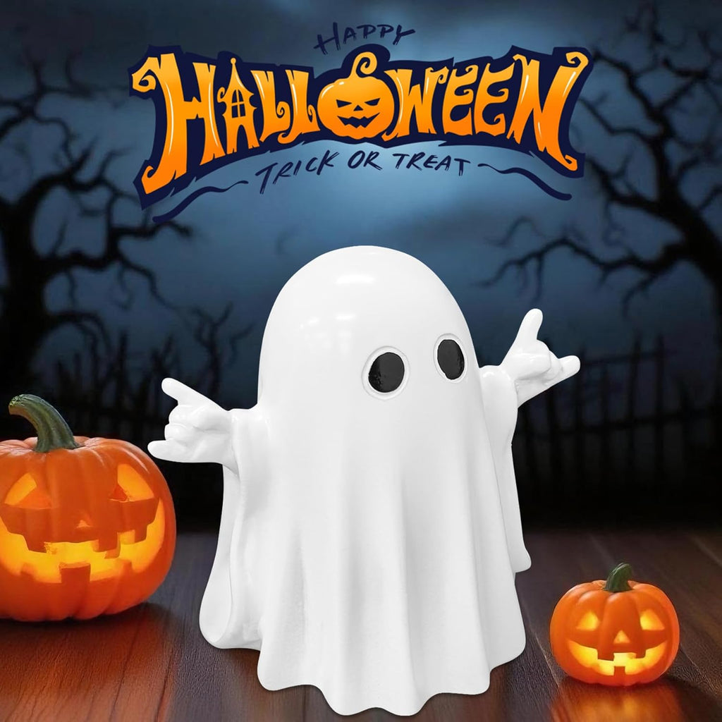 Halloween Ghost Figurine | Cute, Whimsical Decor for Tabletop Home Decoration and Unique Gifts