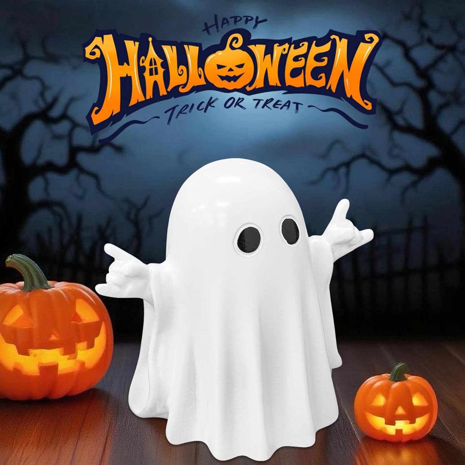 Halloween Ghost Figurine | Cute, Whimsical Decor for Tabletop Home Decoration and Unique Gifts