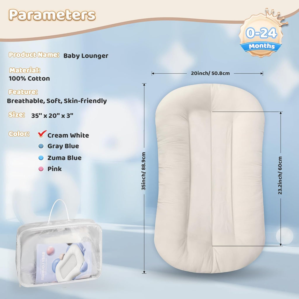 Baby Nest Cocoon for Newborns – Organic-Style Snuggle Sleep Pillow for Safe, Comfy Infant Support