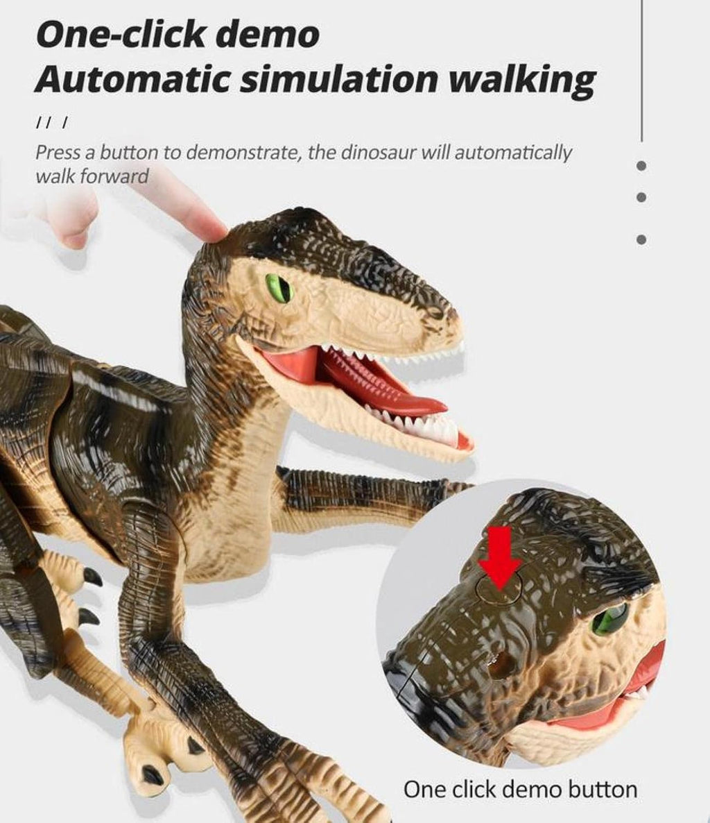 Remote Control Dinosaur Robot – Lifelike Velociraptor Toy with Sound, Lights & Realistic Movements
