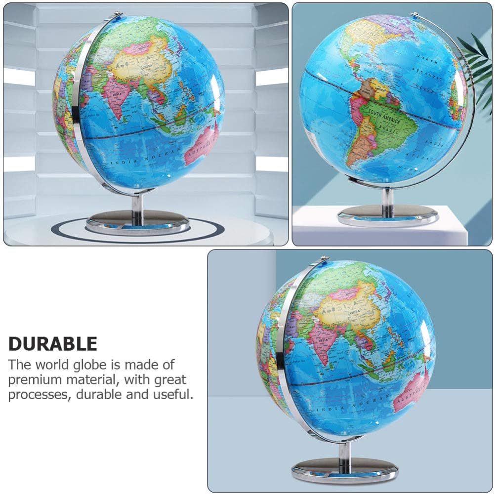 Children's Light Up World Globe with Atlas and Stand, Featuring a Glow-In-The-Dark Moon