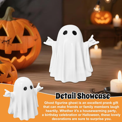 Halloween Ghost Figurine | Cute, Whimsical Decor for Tabletop Home Decoration and Unique Gifts