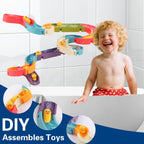 Sensory Bath Toy for Toddlers – Duck Slide Water Track with Moving Ducks for Fun Cause-and-Effect Play