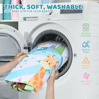 8-in-1 Baby Play Arch Mat | Soft, Washable & Includes 6 Sensory Toys for Development and Motor Skills