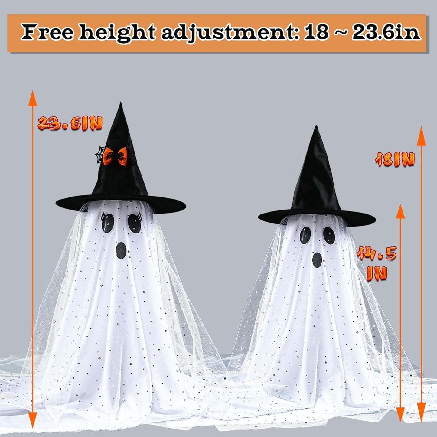 Halloween Ghost Decorations | Remote Control String Lights for Outdoor and Indoor Parties, Perfect for Yards, Gardens & Lawn Displays