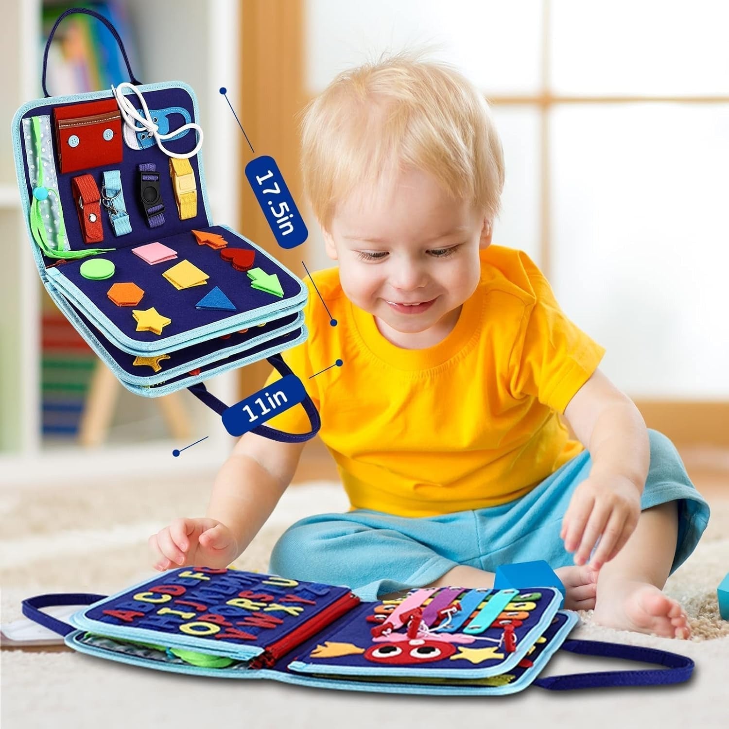 Montessori Travel Busy Board | Interactive, Educational & Portable for Toddlers Aged 3+