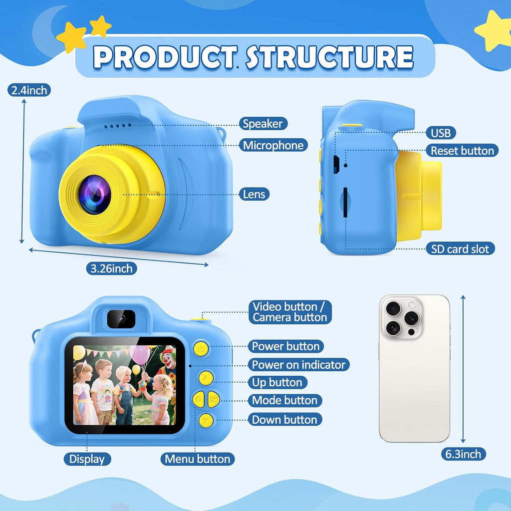 Kids Digital Camera – KiddoSnap Interactive Toy Camera for 3-5 Year Olds with HD Video, Dual Lens & Durable Design