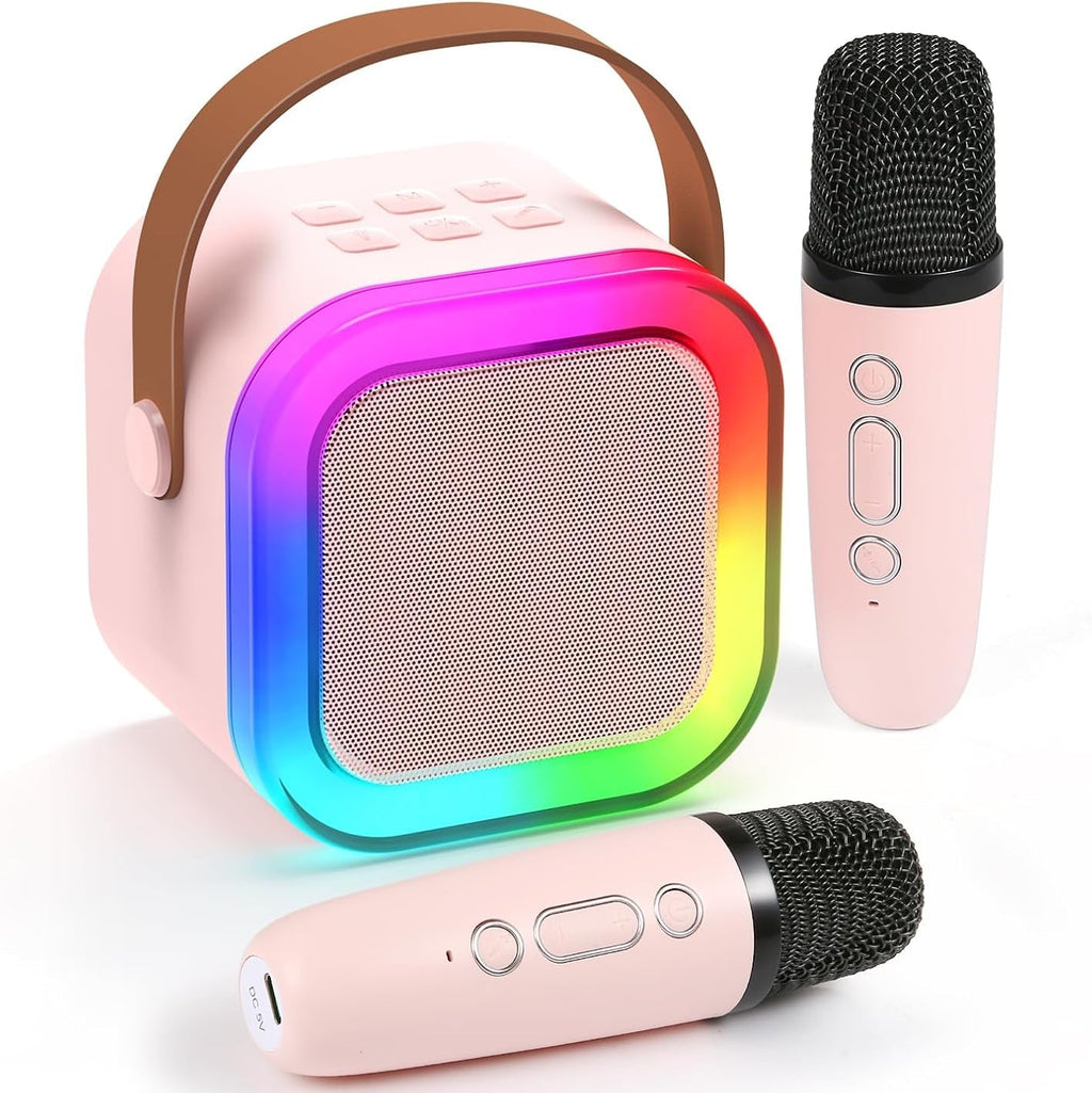 Mini Karaoke Machine for Kids | Portable Bluetooth Speaker with Voice Changing Effects & LED Lights for Ages 3-12