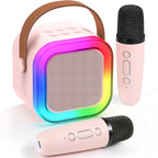 Mini Karaoke Machine for Kids | Portable Bluetooth Speaker with Voice Changing Effects & LED Lights for Ages 3-12