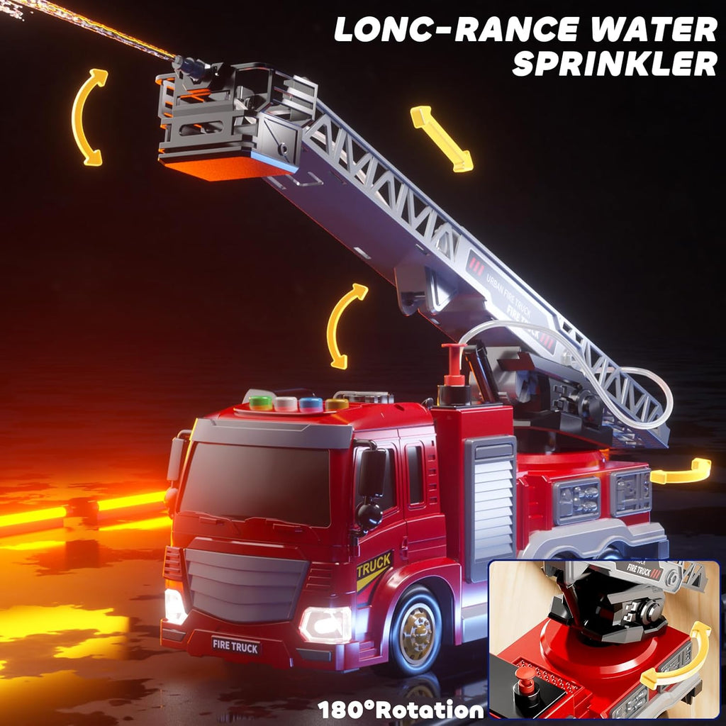 Firefighter Truck Toy for Kids – Light-Up Fire Engine with Sounds, Ladder & Rescue Accessories