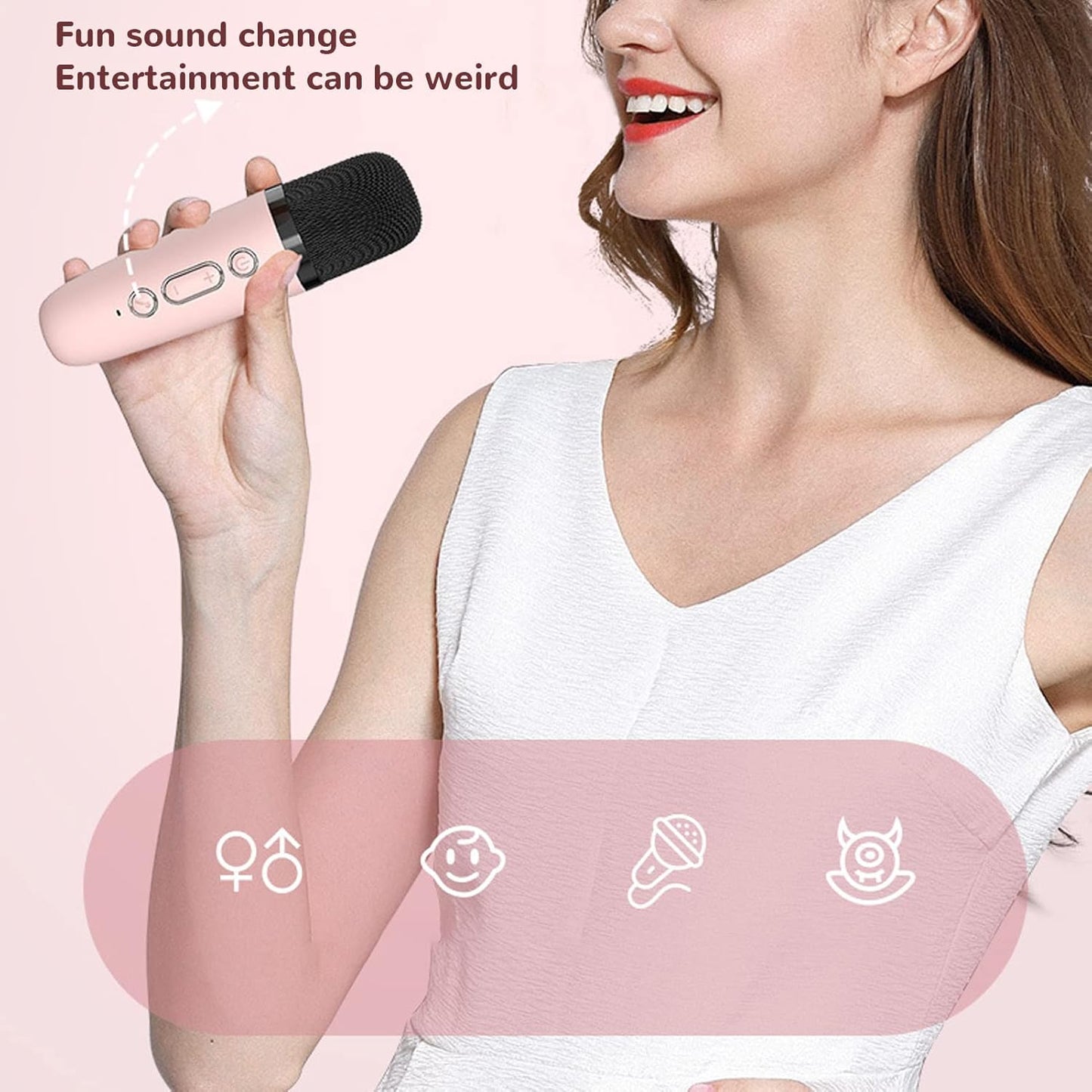 Girls Karaoke Machine – Bluetooth Speaker with Wireless Microphone in Rose