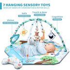 8-in-1 Baby Play Arch Mat | Soft, Washable & Includes 6 Sensory Toys for Development and Motor Skills