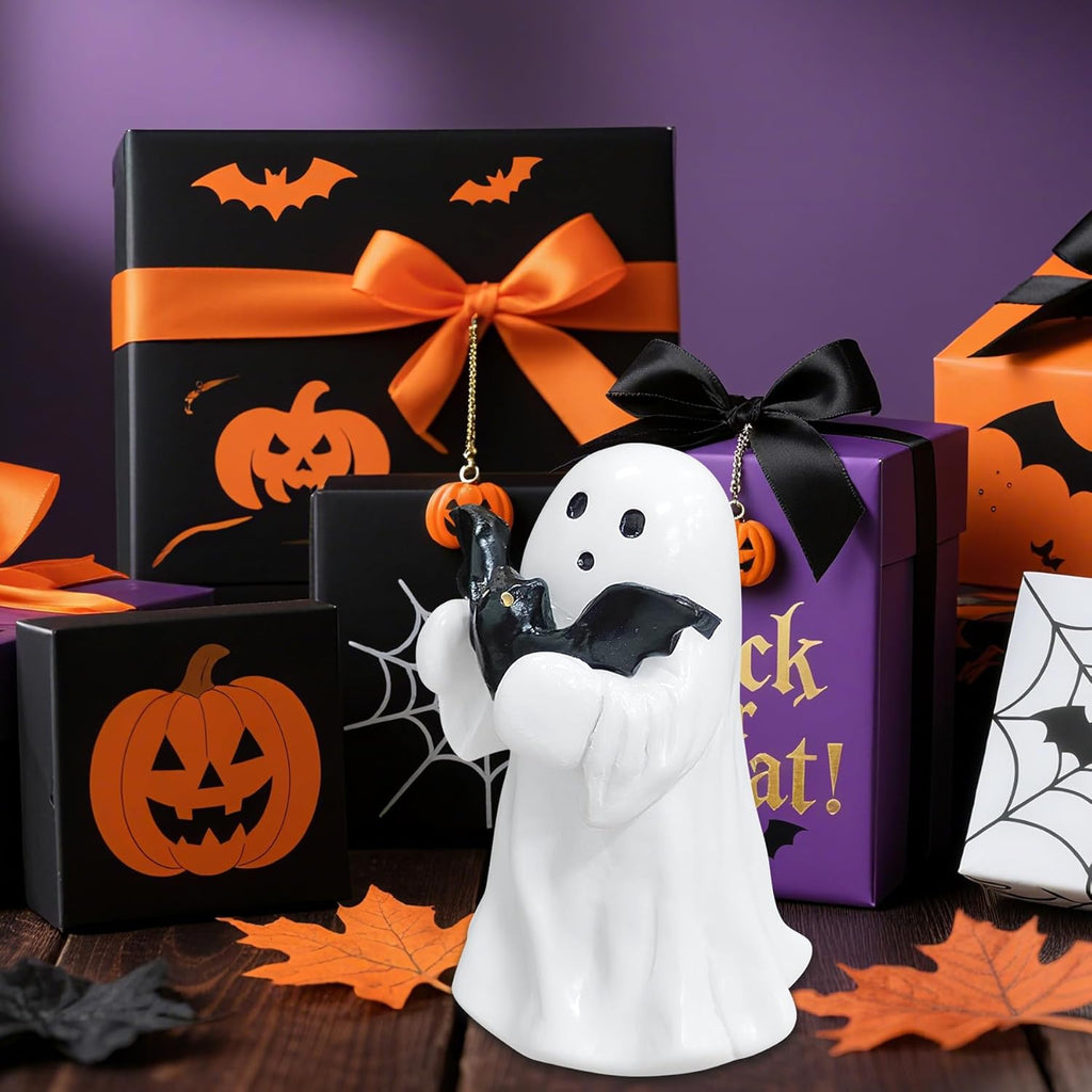 Halloween Ghost Figurine | Cute, Whimsical Decor for Tabletop Home Decoration and Unique Gifts