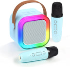 Mini Karaoke Machine for Kids | Portable Bluetooth Speaker with Voice Changing Effects & LED Lights for Ages 3-12