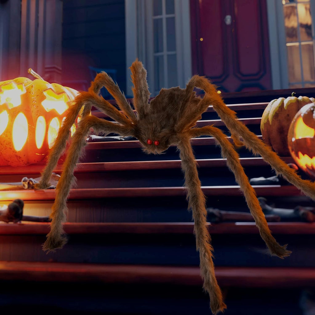 Halloween Spider Web Lights | 23FT with 350 LED, 6.6FT Giant Spider & 8 Modes for Outdoor Haunted House Decor