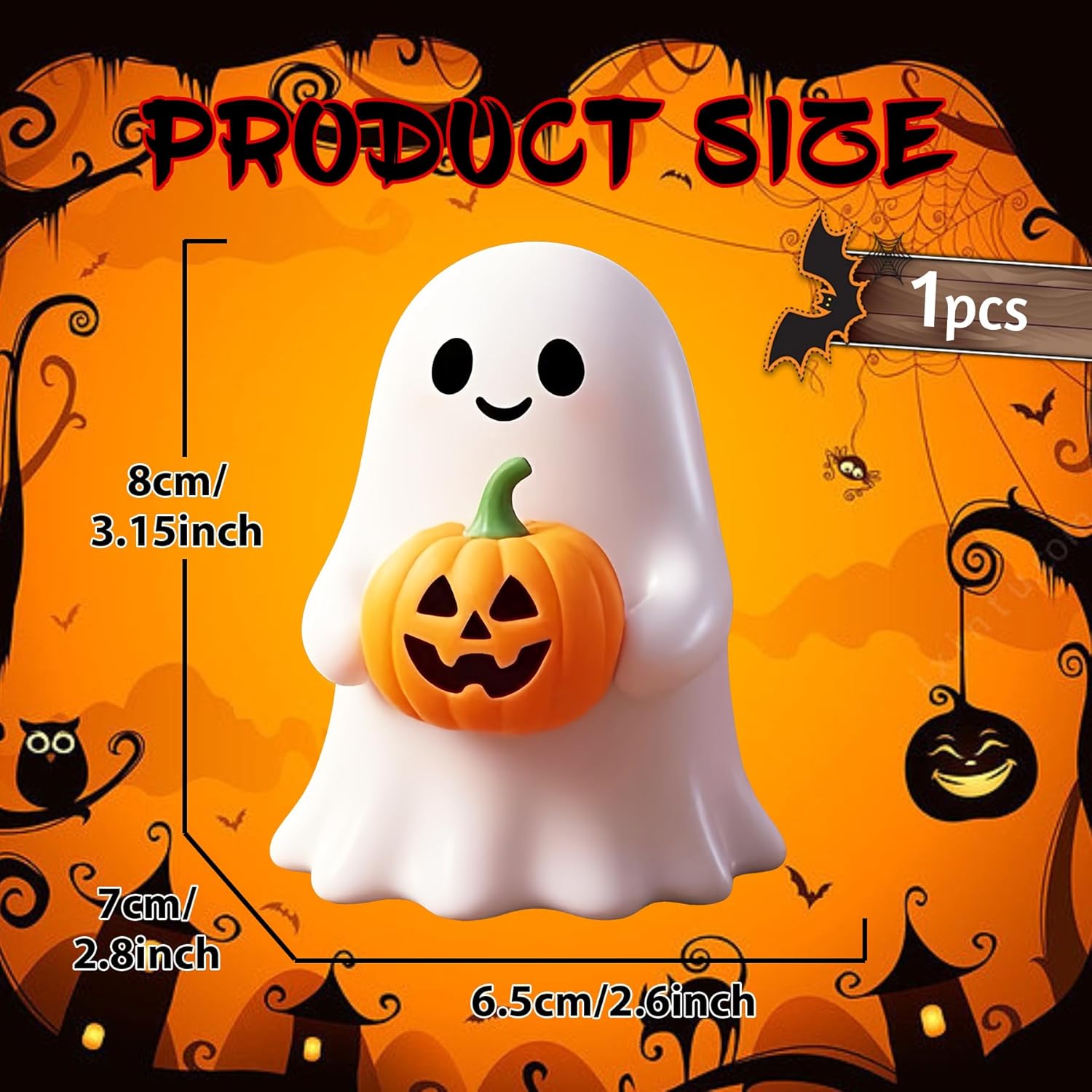 Halloween Ghost Figurine | Cute, Whimsical Decor for Tabletop Home Decoration and Unique Gifts