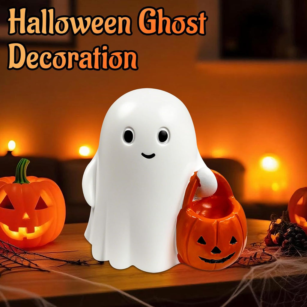 Halloween Ghost Figurine | Cute, Whimsical Decor for Tabletop Home Decoration and Unique Gifts