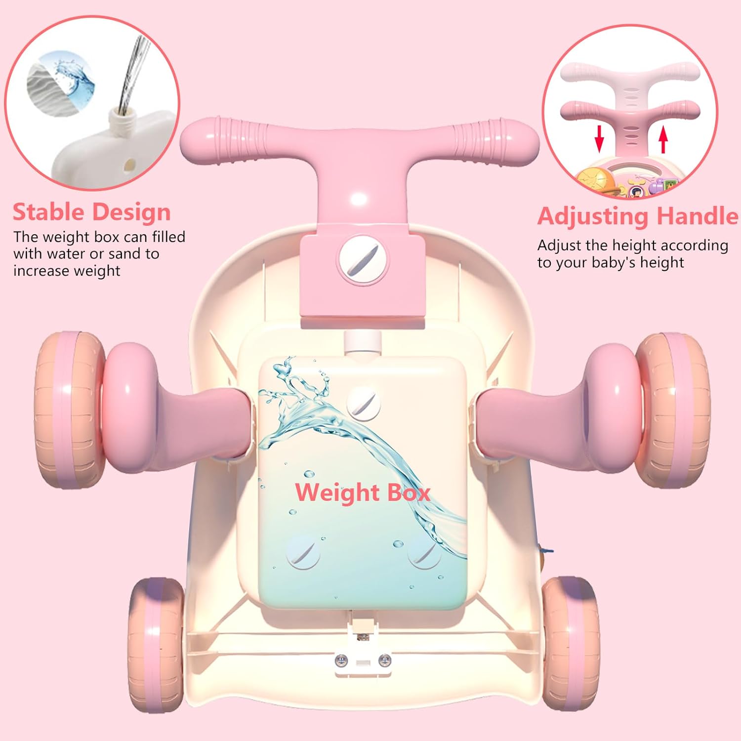 Walker for One Year Olds – Baby Activity Walker with Stable Support for First Steps & Early Balance