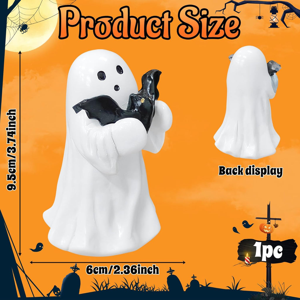 Halloween Ghost Figurine | Cute, Whimsical Decor for Tabletop Home Decoration and Unique Gifts