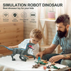 Remote Control Dinosaur Robot – Lifelike Velociraptor Toy with Sound, Lights & Realistic Movements
