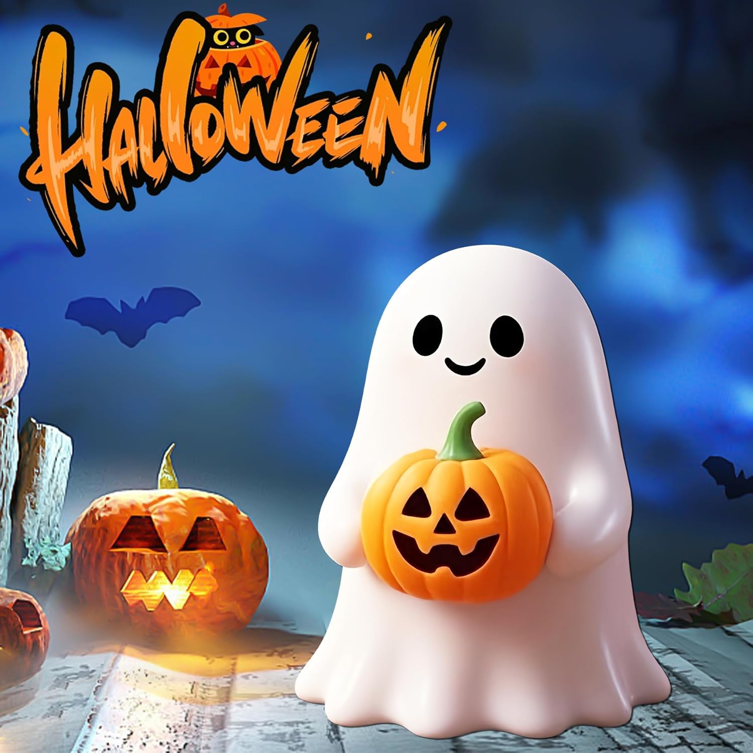 Halloween Ghost Figurine | Cute, Whimsical Decor for Tabletop Home Decoration and Unique Gifts