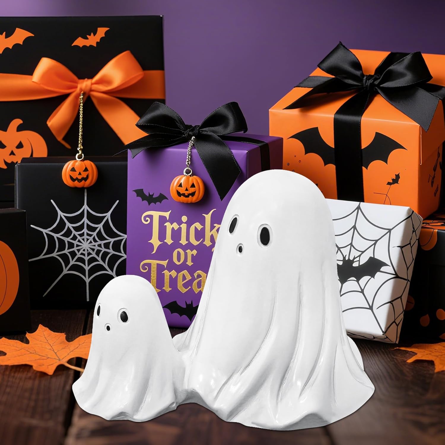 Halloween Ghost Figurine | Cute, Whimsical Decor for Tabletop Home Decoration and Unique Gifts
