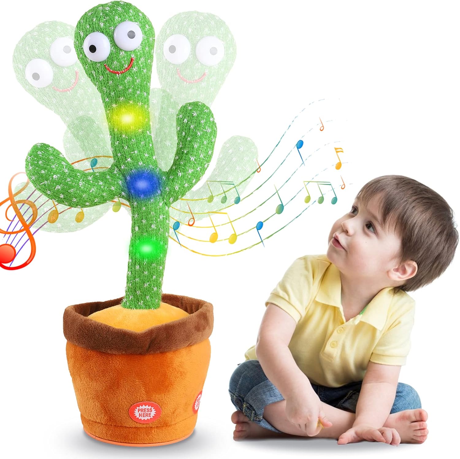 Interactive Dancing Cactus Toy | Repeats Words, Plays Music & Engages Children for Language Development and Fun