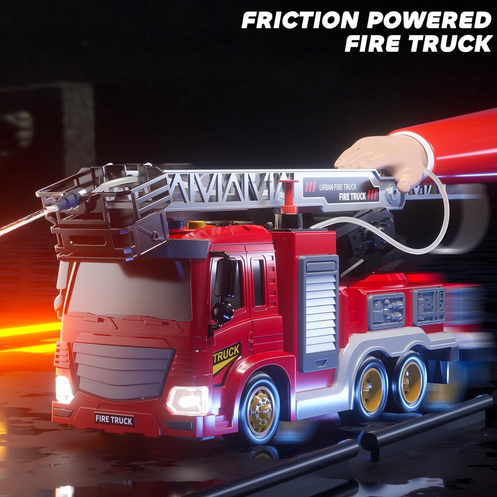 Firefighter Truck Toy for Kids – Light-Up Fire Engine with Sounds, Ladder & Rescue Accessories