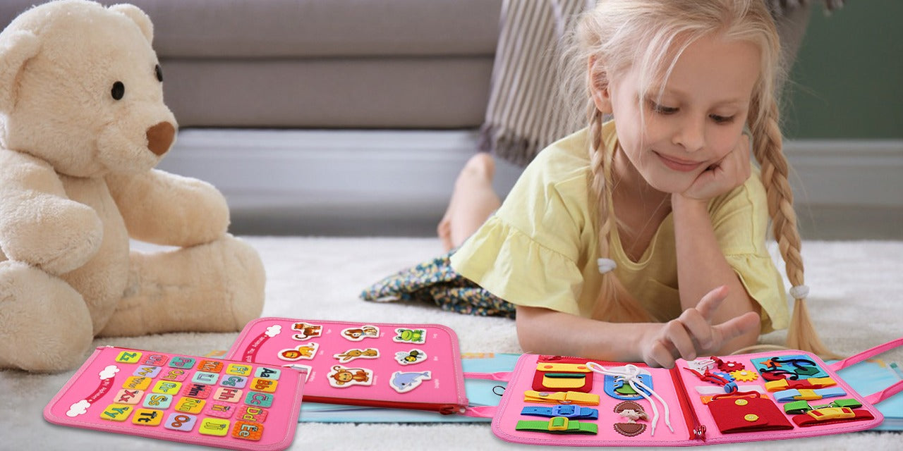 Montessori Travel Busy Board | Interactive, Educational & Portable for Toddlers Aged 3+