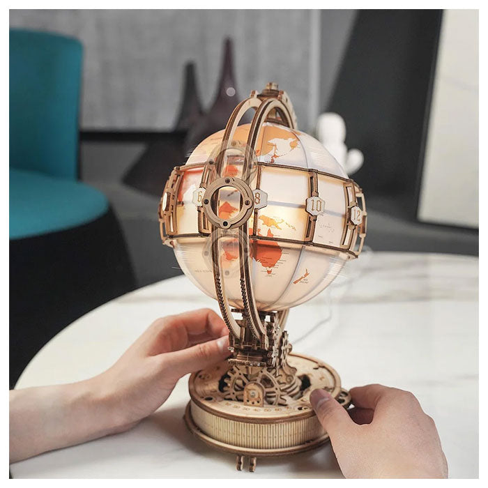 3D Wooden Globe Puzzle 3D Lamp | Creative, Educational & Fun for Kids and Adults