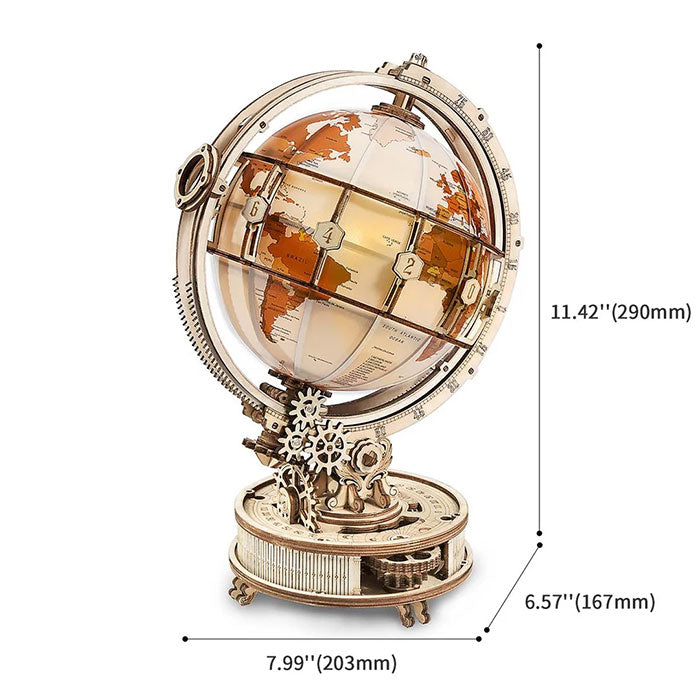 3D Wooden Globe Puzzle 3D Lamp | Creative, Educational & Fun for Kids and Adults